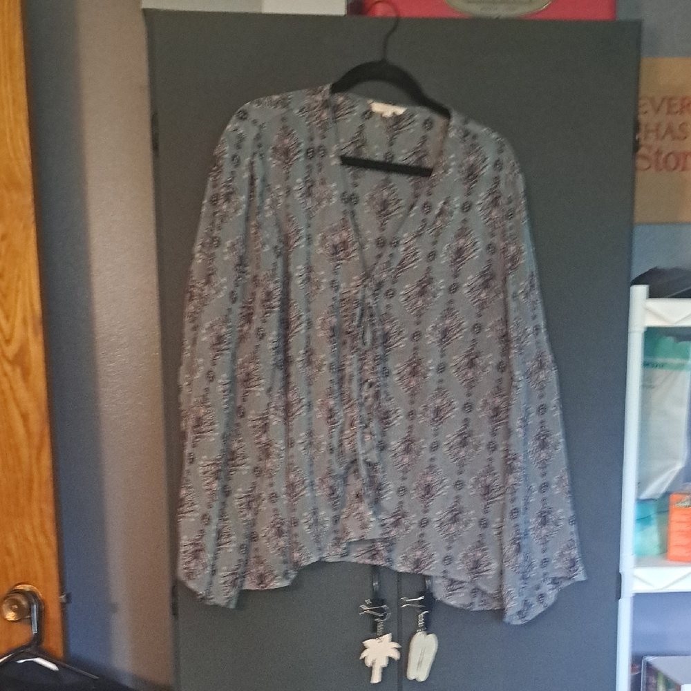 Maurices Blue Floral Blouse
